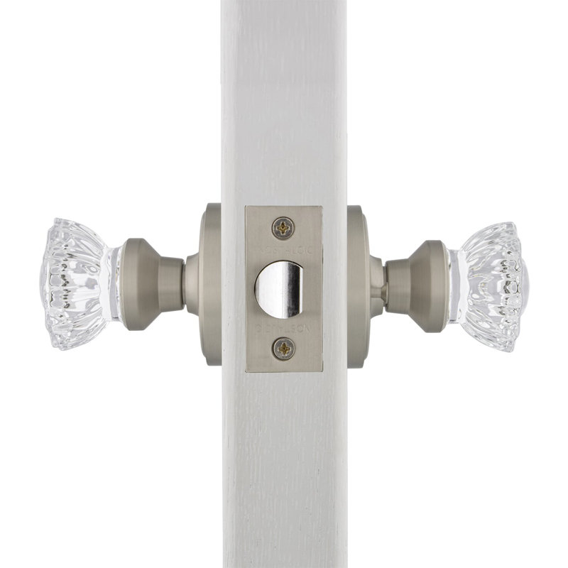 Classic Rosette with Crystal Door Knob, Satin Nickel, 2-3/8"