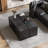 Wood-Look Square-Column MGO End Table, H18",Wood-Like Distressed Finish, Mix With Different Heights, Indoor Outdoor Use,Black Color-758518443