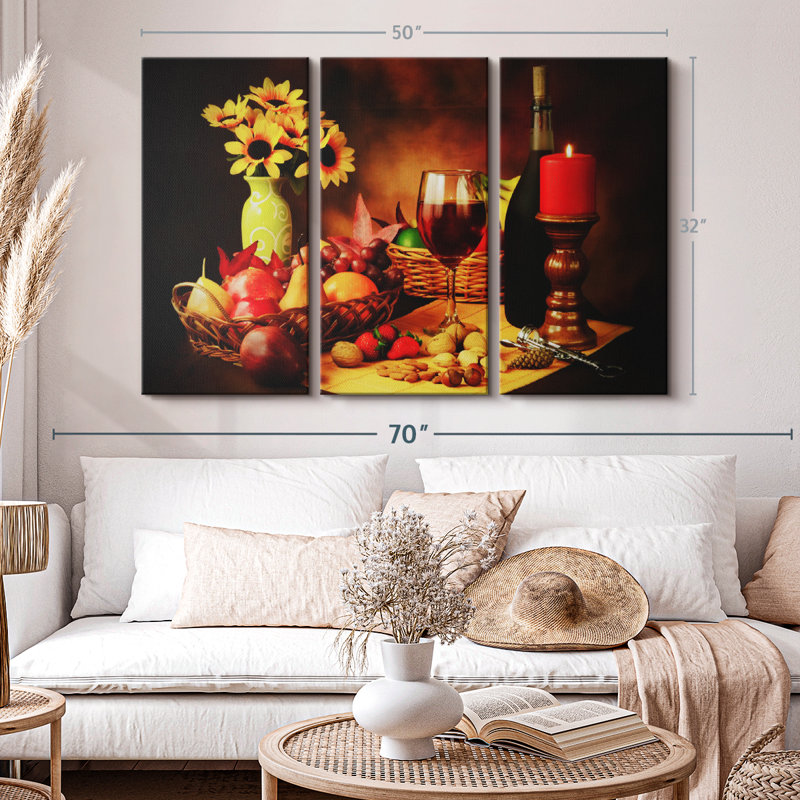 «Wine Fruit And Nuts» sur toile, H 32 po x l 50 po