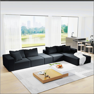 Modern Upholstered Sectional Sofa Couch Set