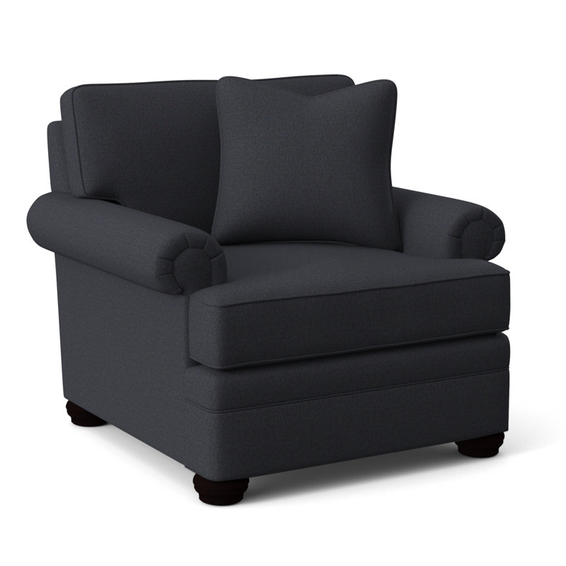 Kensington Armchair, Black Buffalo Check; 0120-81, Java Finish