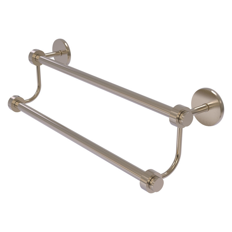 Double barre à serviettes murale, 18 po, Nickel satiné
