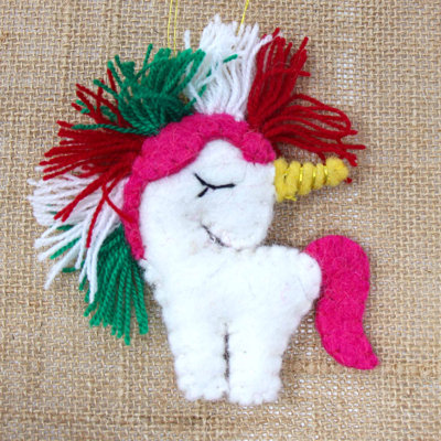 4'' Handmade Fabric Animals Hanging Figurine Ornament