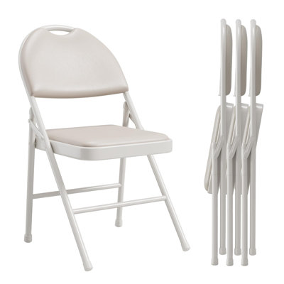 Lot de 4 chaises pliantes avec coussin rembourrÃ© en PU Ã©pais, siÃ¨ges commerciaux portables et empilables