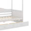 Lit à baldaquin simple avec deux tiroirs, structure de lit plateforme en bois-698242517