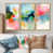 Toile avec cadre flottant or
