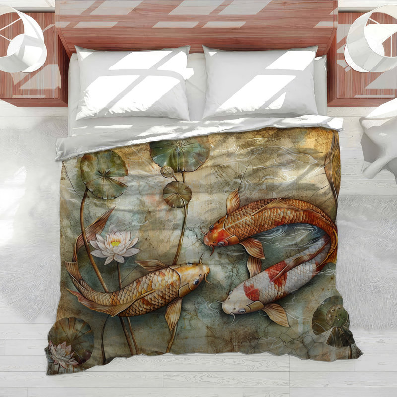 Scène sous-marine avec édredon pour poissons, Édredon grand
