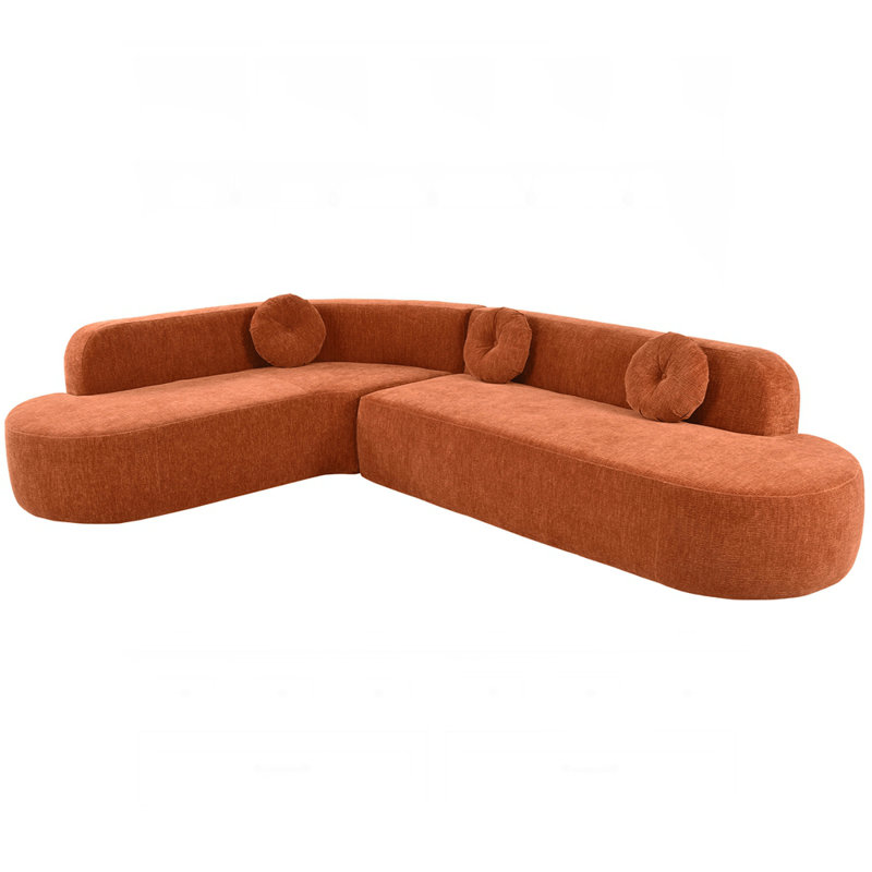 Mirod 122'' Extra Large Sectional Sofa, Orange