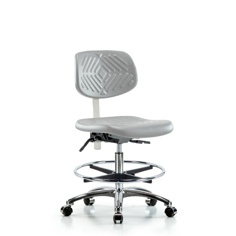 Leta Task Chair, Glides, Gray, No