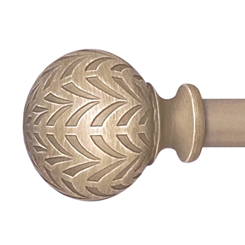 Tringle à rideaux simple réglable en métal Damarys, 26 po à 48 po de largeur, Gris patiné