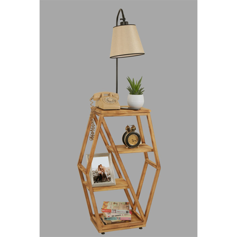 Lorane 165 H cm Task Floor Lamp, Wicker