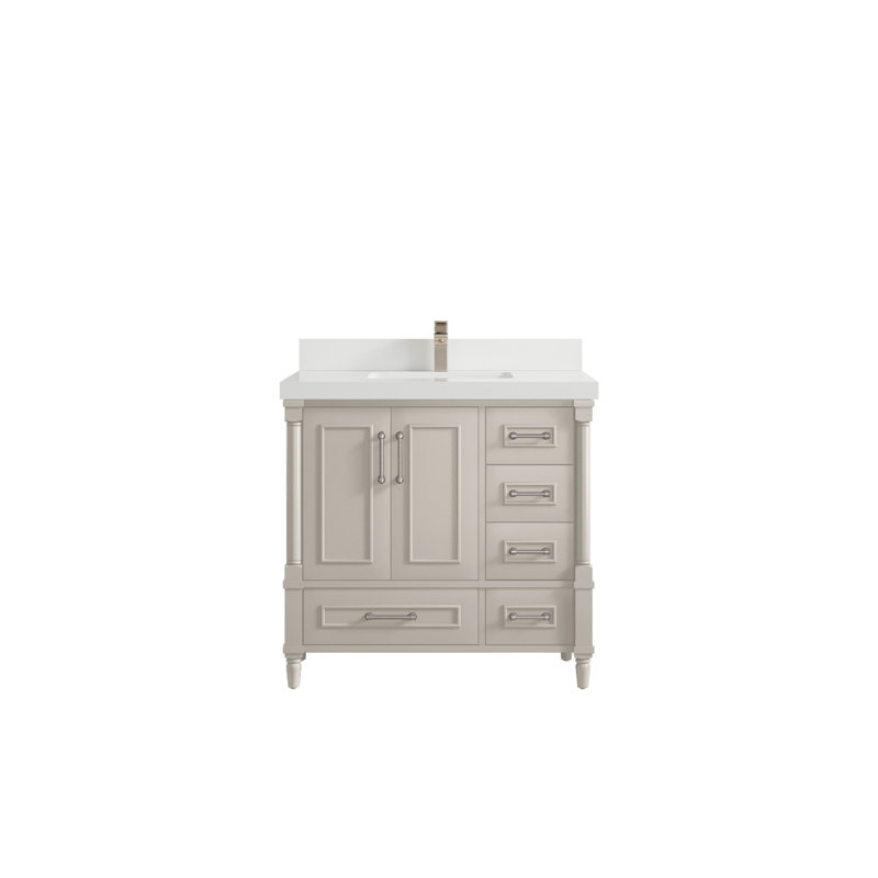 Aberdeen X P 22 po Meuble-lavabo central D Quartz blanc