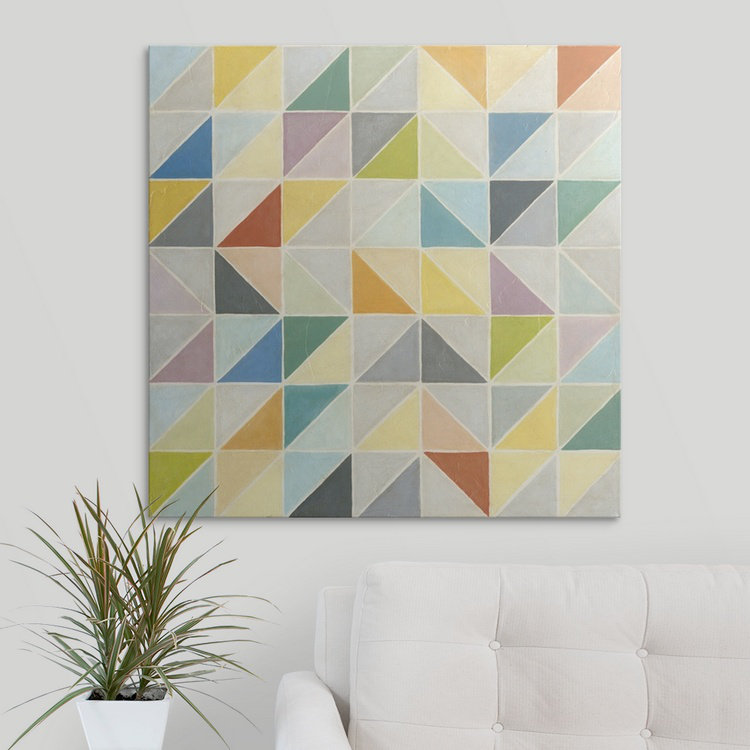 « i », art textuel megan meagher Multifaceted, H 35 po x l 35 po x P 1,5 po, Toile