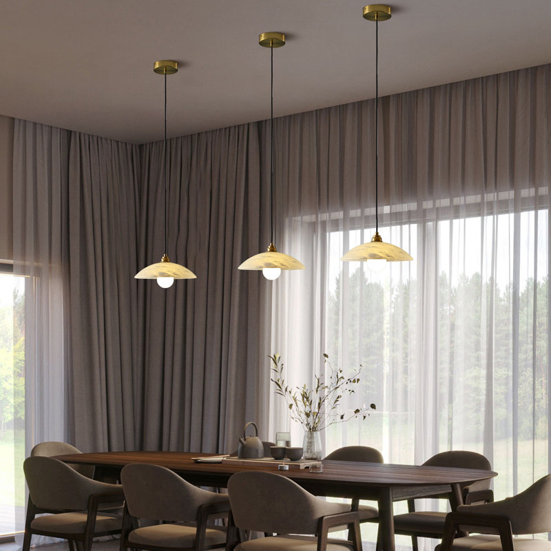  Luminaire suspendu en marbre Cataleya, Doré