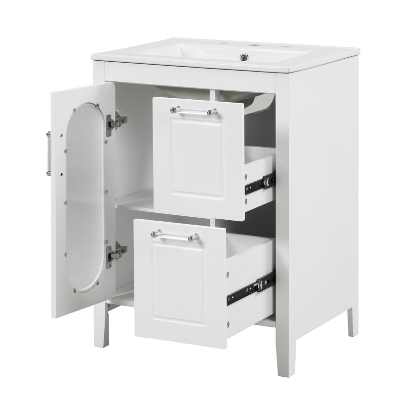 Meuble-lavabo 24 po avec lavabo, Blanc