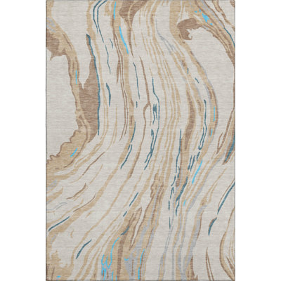 Premium Machine Washable Cortes AMF1037 Swirls Rug
