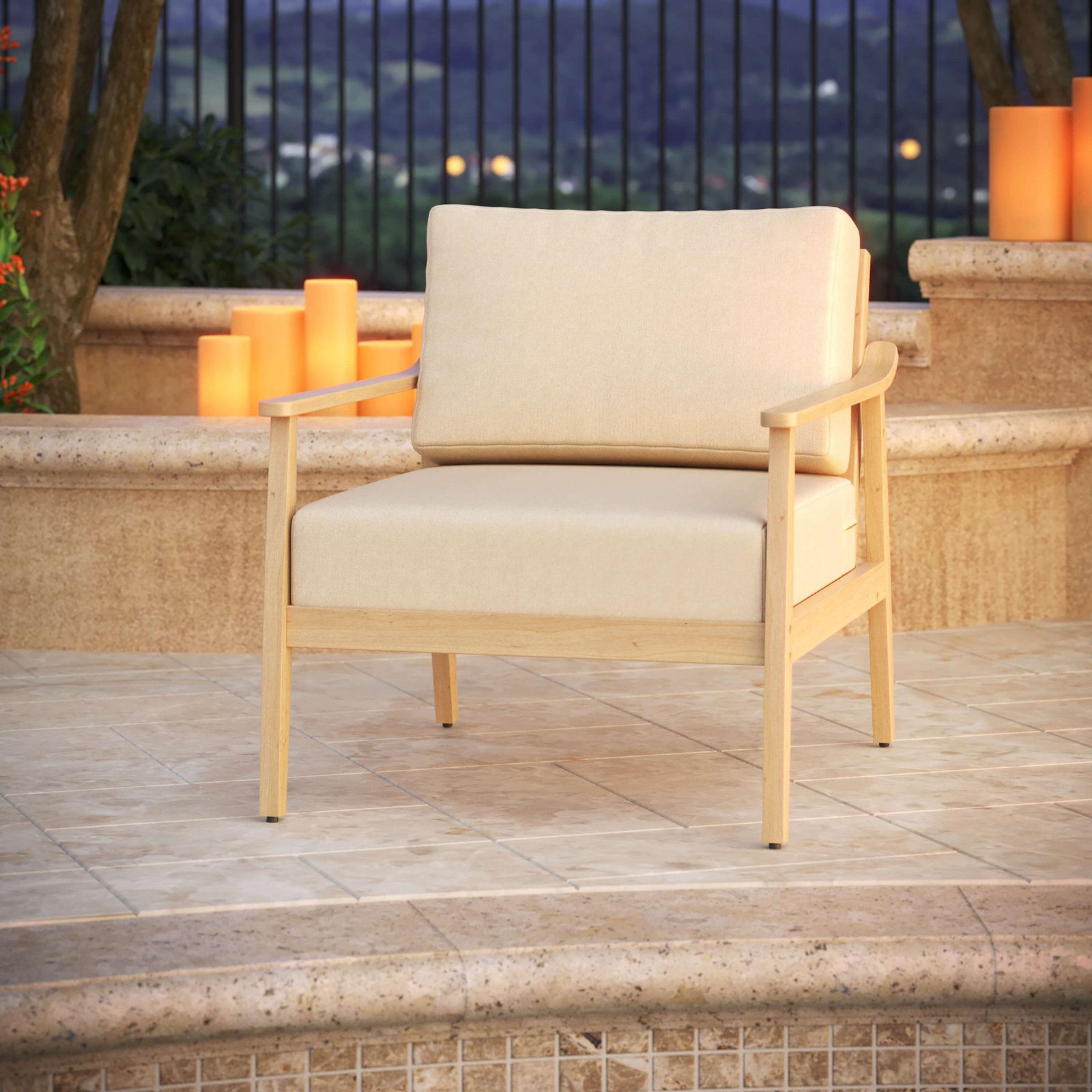 Amala Outdoor Sunbrella® Seat/Back Cushion, Sunbrella® Canvas Canvas, 28.5" W x 28.5" D