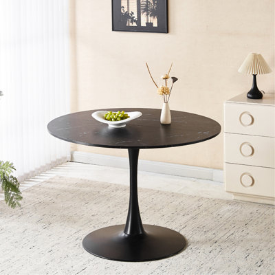 Table de salle à manger et basse polyvalente pour 4 à 6 personnes avec base en métal stable