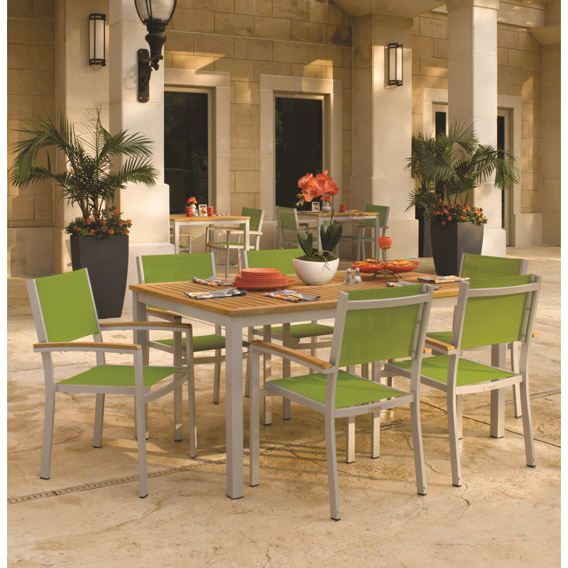 Travira Stacking Patio Arm Chair, Go Green, Flint, Tekwood vintage
