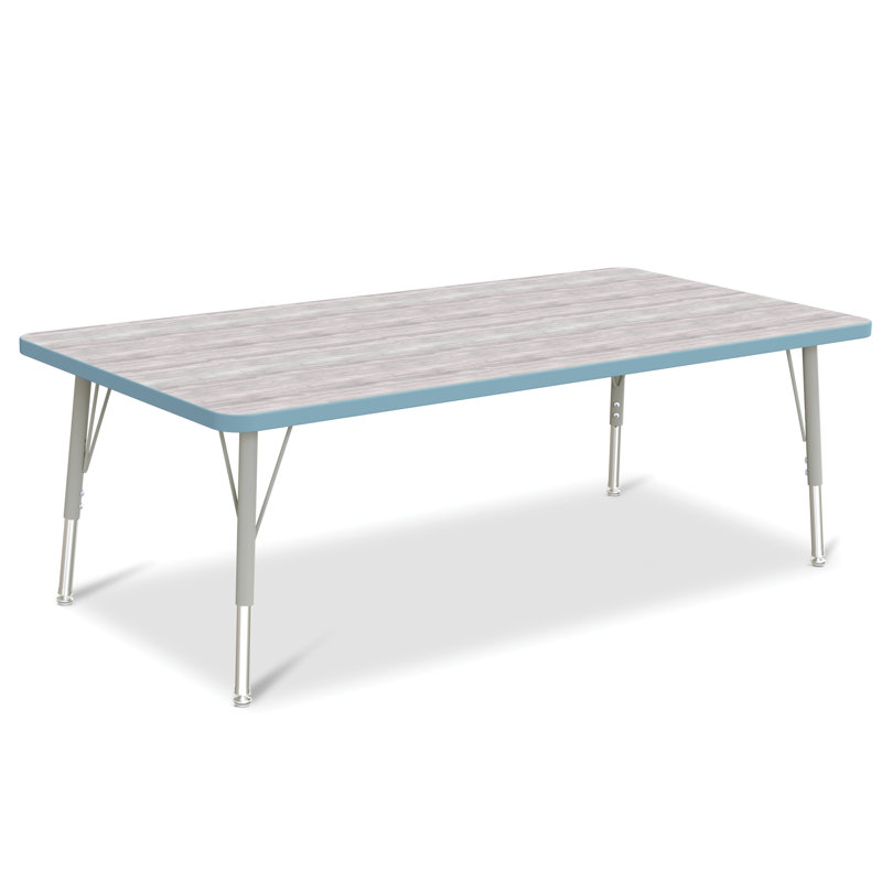 Table rectangulaire Berries, L 30 po x l 60 po, 15" - 24", Bleu côtier