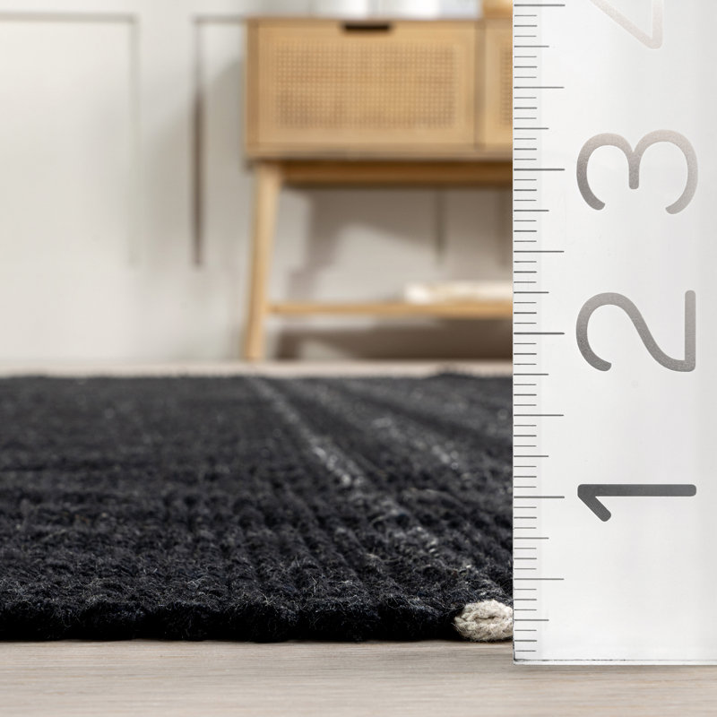 Aloizas Striped Cotton Area Rug, Rectangle 4' x 6'