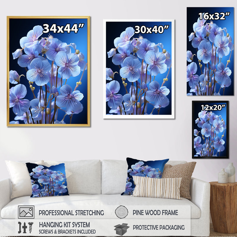Impression sur toile Violets, H 44 po x l 34 po x P 1,5 po, Toile tendue