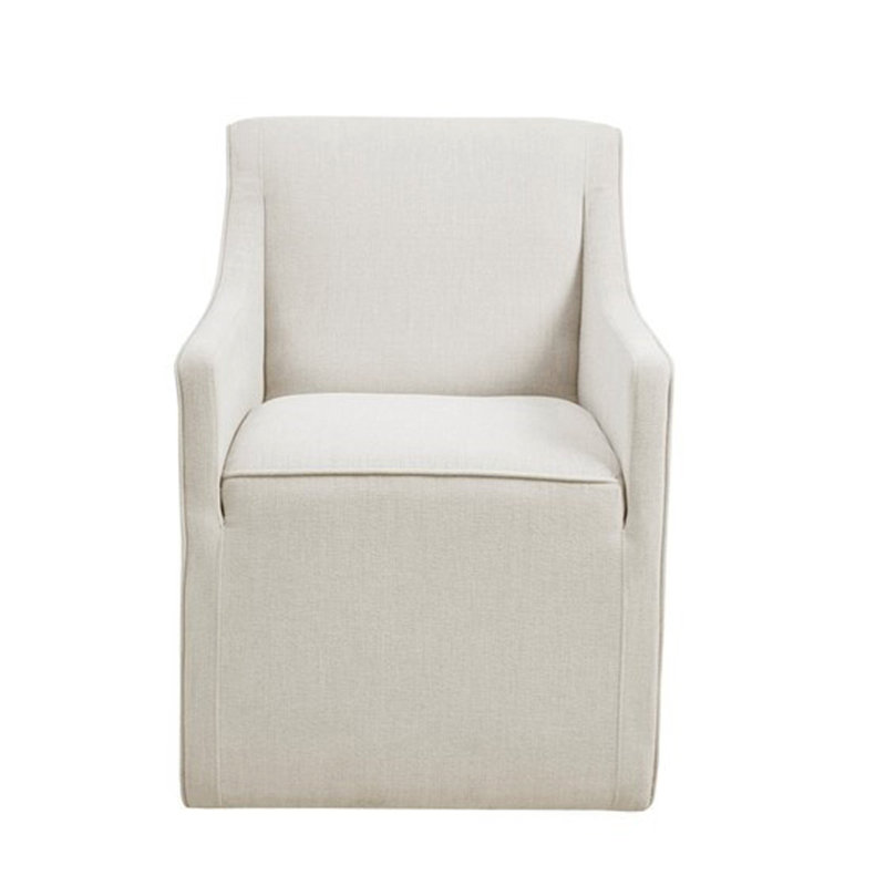 Grey Polyester Armchair with Rectangle Base Style