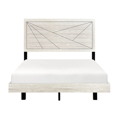 Lit moderne très grand avec finition en chêne gris poussiéreux, type à panneau, avec toutes les pièces, pour la chambre à coucher, construction en bois, éléments contemporains requis pour la restauration de la chambre à coucher, construction,