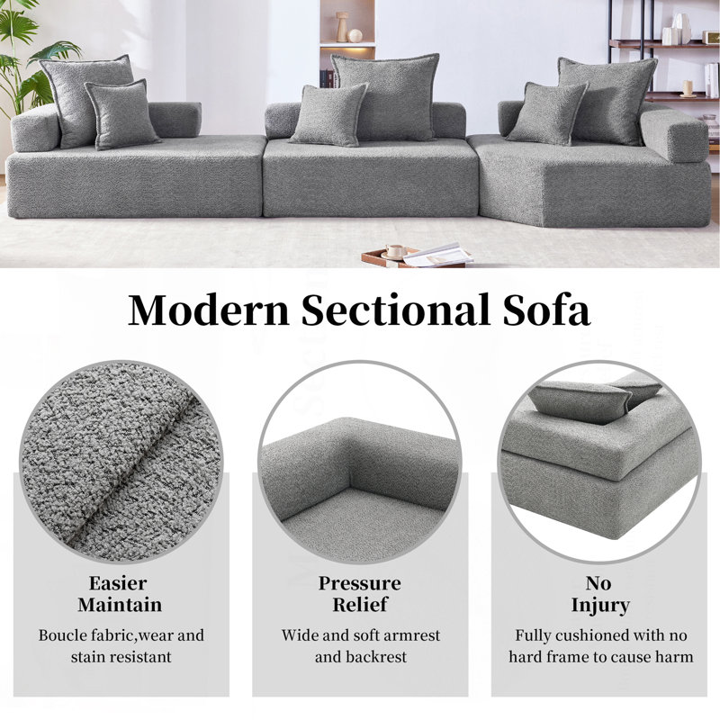 Boneless Oversized Modular Sectional Sofa