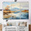 Lacs, rivières, minimalisme, ensemble d'art sur toile-107743809-107743810