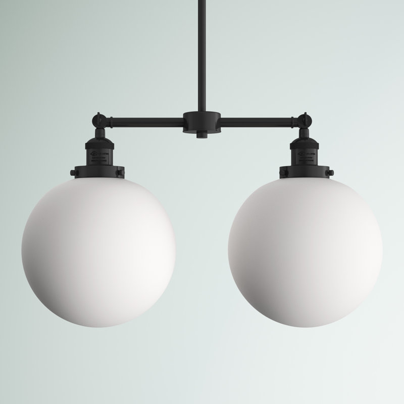 Oliver 2 - Light Kitchen Island Pendant, Oil Rubbed Bronze, Matte White