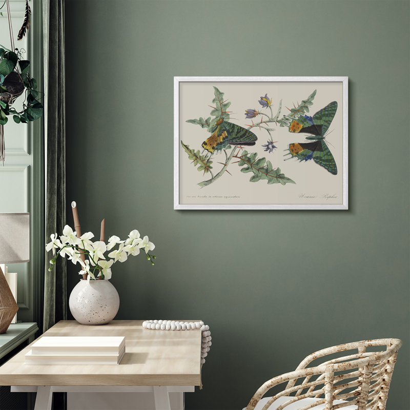 Art mural rustique vert sur des branches, Blanc, H 11 po x l 14 po