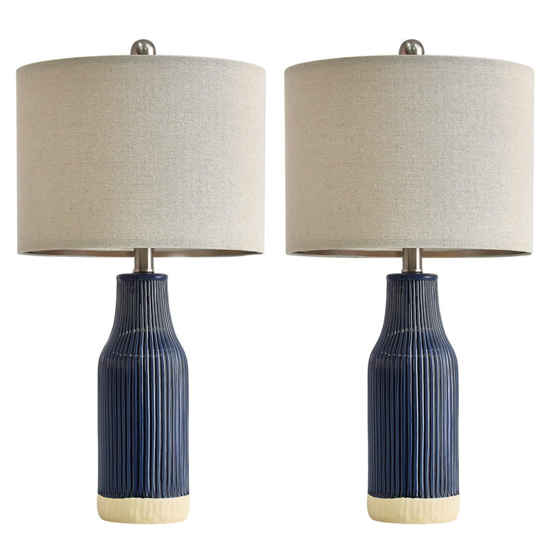 Lenu Ceramic Table Lamp, Blue Ceramic