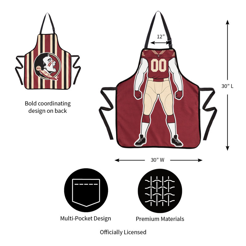No Pattern Bib Apron, Florida State University