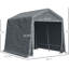 Abri d'auto 9 'x 8', tente de rangement robuste avec protection, pour vélo, outils de jardinage, abri de garage gris foncé, housse de 8 'et portes à double fermeture à glissière