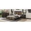 Ensemble de chambre à coucher 4 pièces, lit plateforme grand avec des autocollants en bois, table de chevet et commode avec poignée en métal, noir (Ancien SKU: HL000191AAB)-1895411148
