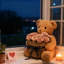 Mignon ensemble d'ours en peluche, bouquet de roses, fête des mères, Saint-Valentin, cadeau d'amour romantique, décoration de maison