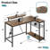 Nedyo 48" L-Shaped Computer Desk with Power Outlet, LED Gaming Work Desk with Monitor Stand