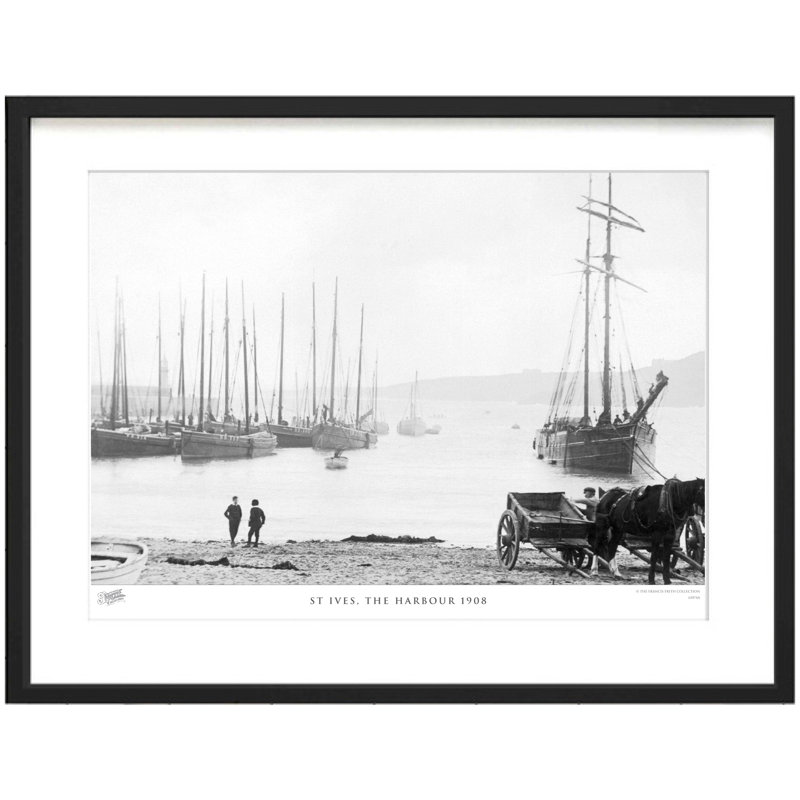 St Ives, The Harbour 1908 by Francis Frith - Single Picture Frame Print, 40cm H x 50cm W x 2.3cm D