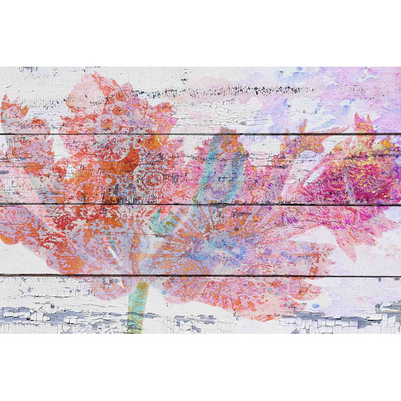 Floral Vintage Print on Canvas, 16 x 24 Inches