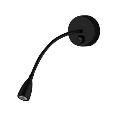 UltraBeam 3 Watt LED Black Flexible Arm Wall Mounted Bedside Reading Light 