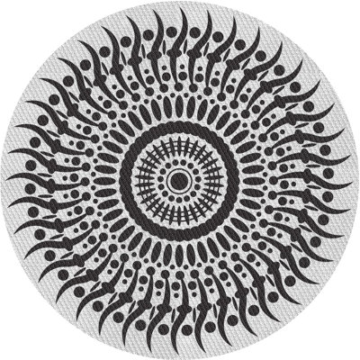 Laine tissée à la main et polyester gris/noir Tapis décoratif