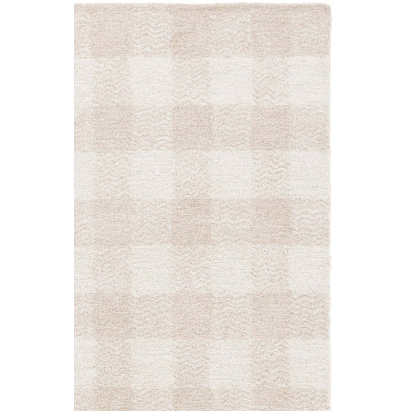 Genre 801 Hand Tufted Wool/Cotton/Fiber Checkered Rug in Beige/Ivory, Rectangle 9' x 12'