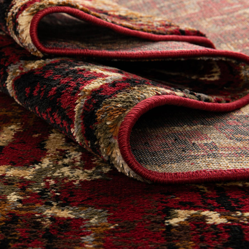 Tapis bordeaux à motif géométrique Knowle, Rectangle 9 pi x 12 pi