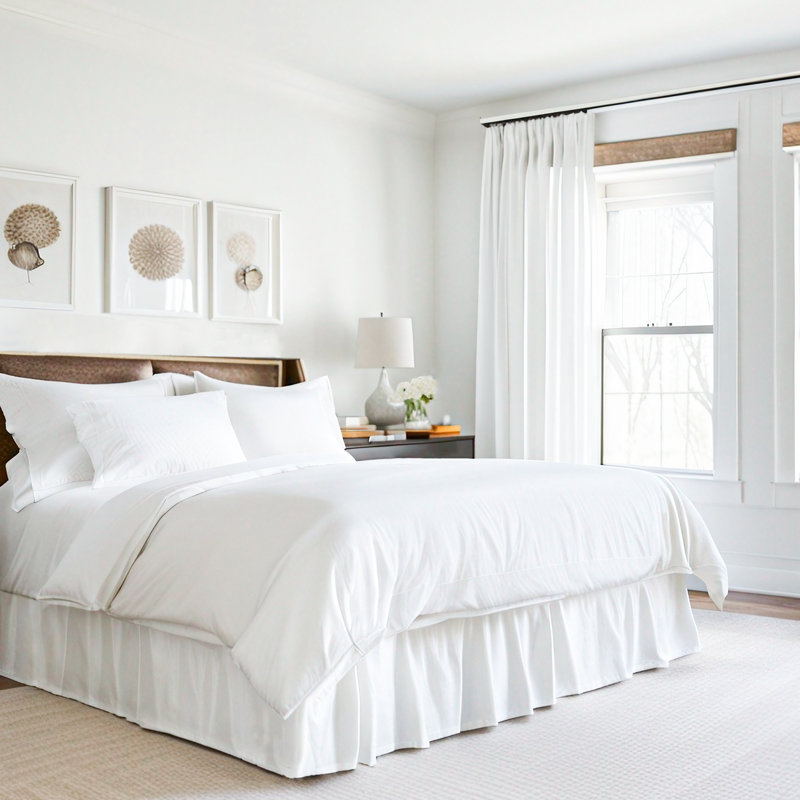 White King/California King Polyester Ruffled Bed Skirt