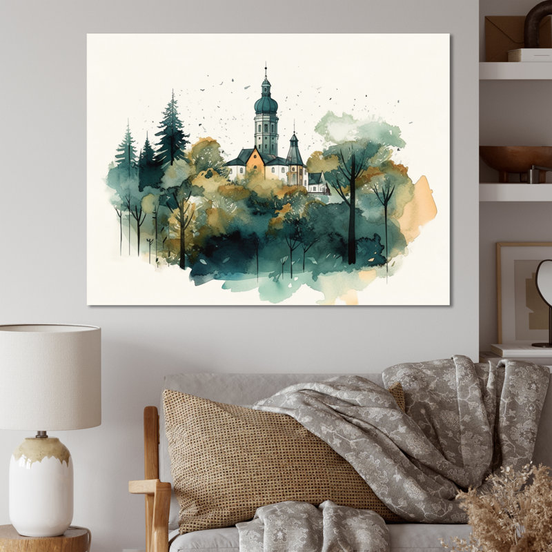 «Herberts Green and White Munich Opulence», reproduction sur toile, H 34 po x l 44 po x P 1,5 po, Toile tendue