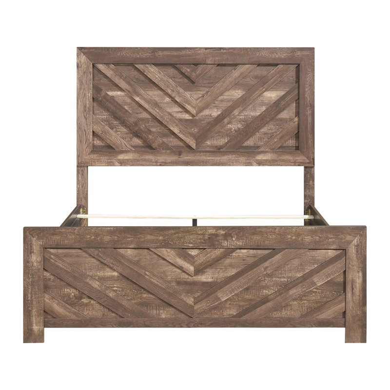 Meuble moderne brun rustique, grand lit, article contemporain en bois, Grand lit, Brun rustique