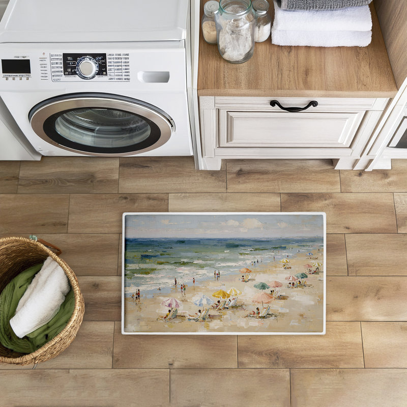 Tapis de bain antidérapant et recyclé Summer Beach Delight, 18 po x 30 po, Summer Beach Delight