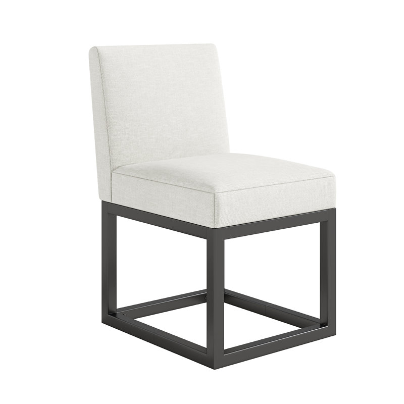 Chaise de salle à manger rembourrée Beppina, Crème