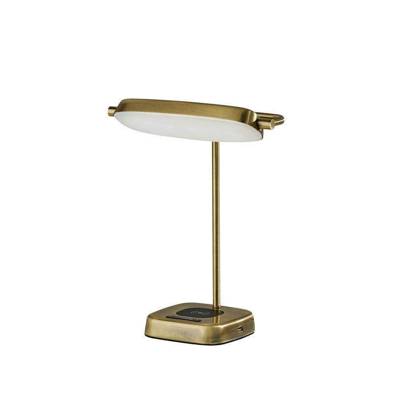Lampe de bureau en métal Mylo, Laiton antique, Laiton antique